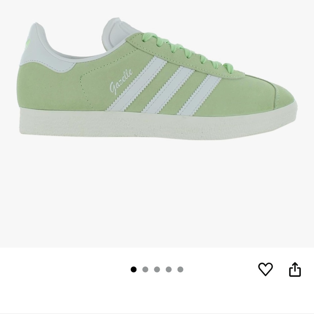 NEW adidas Gazelle Green and White Sneakers